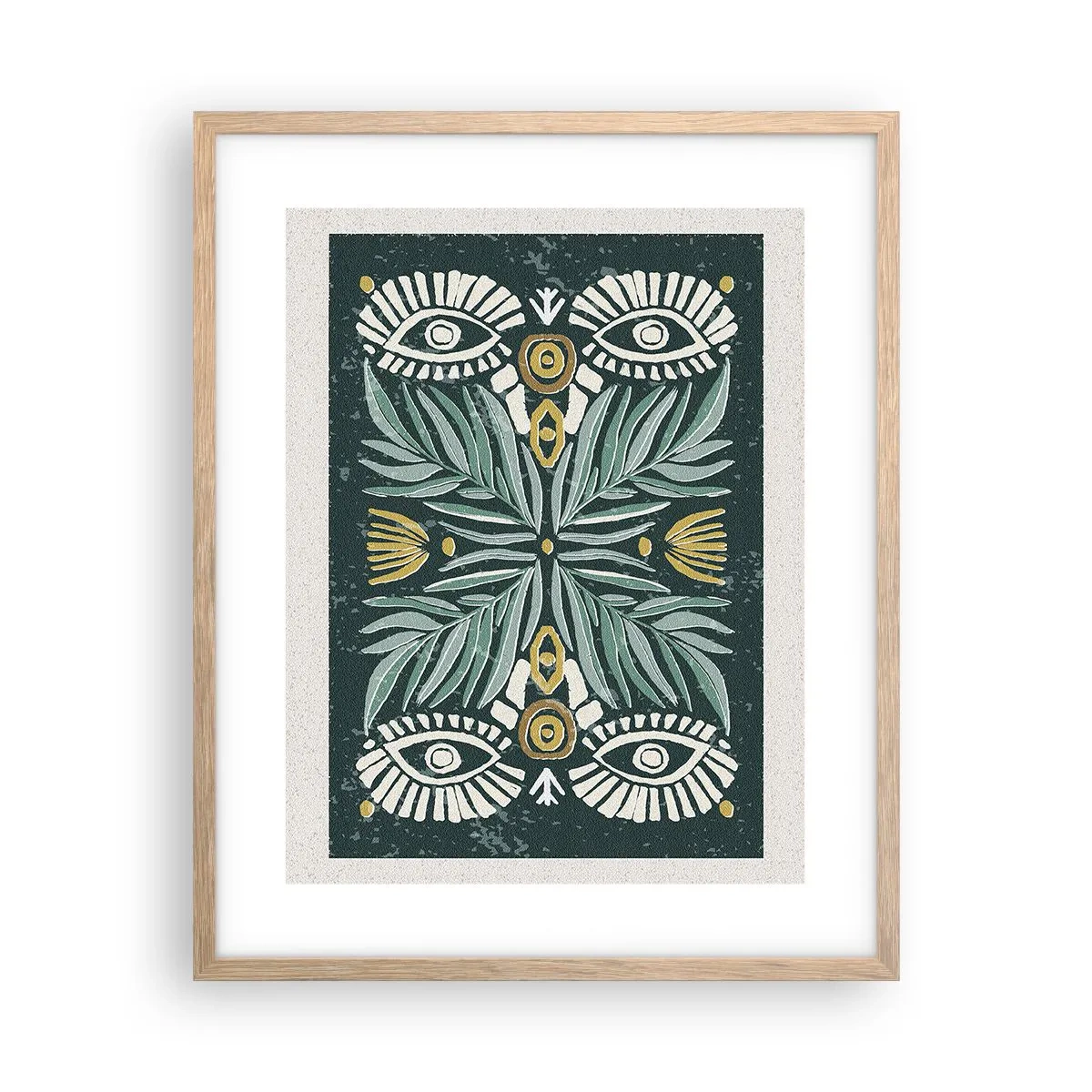 Plakat i ramme af lyst egetræ - Som en folkeudskæring - 40x50 cm