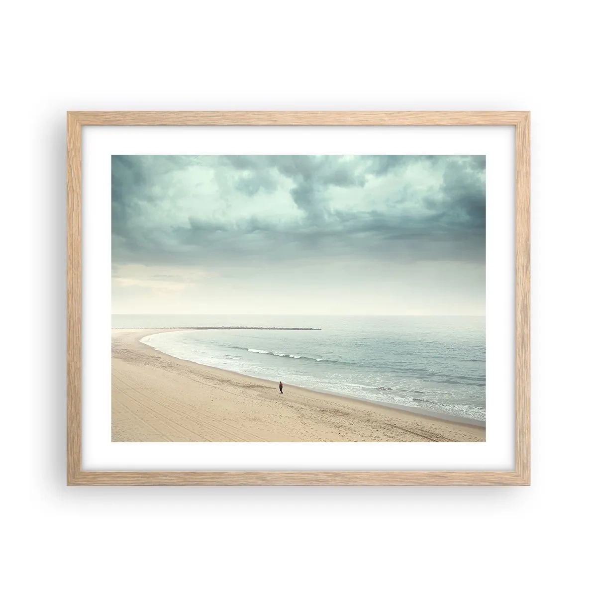 Plakat i ramme af lyst egetræ - På jagt efter fred - 50x40 cm