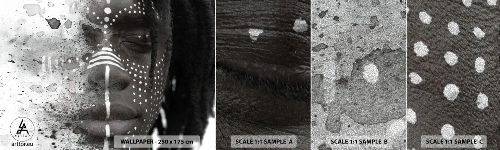 Prøve Fototapet Premium Sand - Opdag den oprindelige ånd - Portræt af en kvinde, Kvinde, afro amerikaner - 100x30 cm