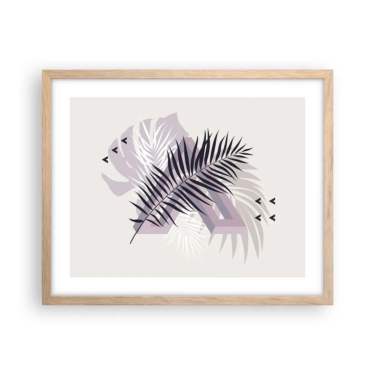 Plakat i ramme af lyst egetræ - Skygge af en skygge - 50x40 cm