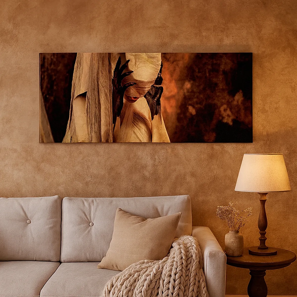 Lærredstryk - Billede på lærred - Mellem godt og ondt - 30x30 cm