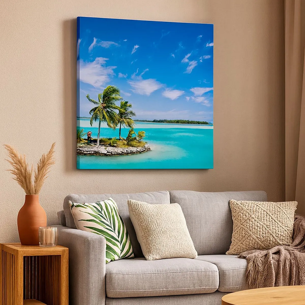 Lærredstryk - Billede på lærred - Paradis på jorden - 30x30 cm