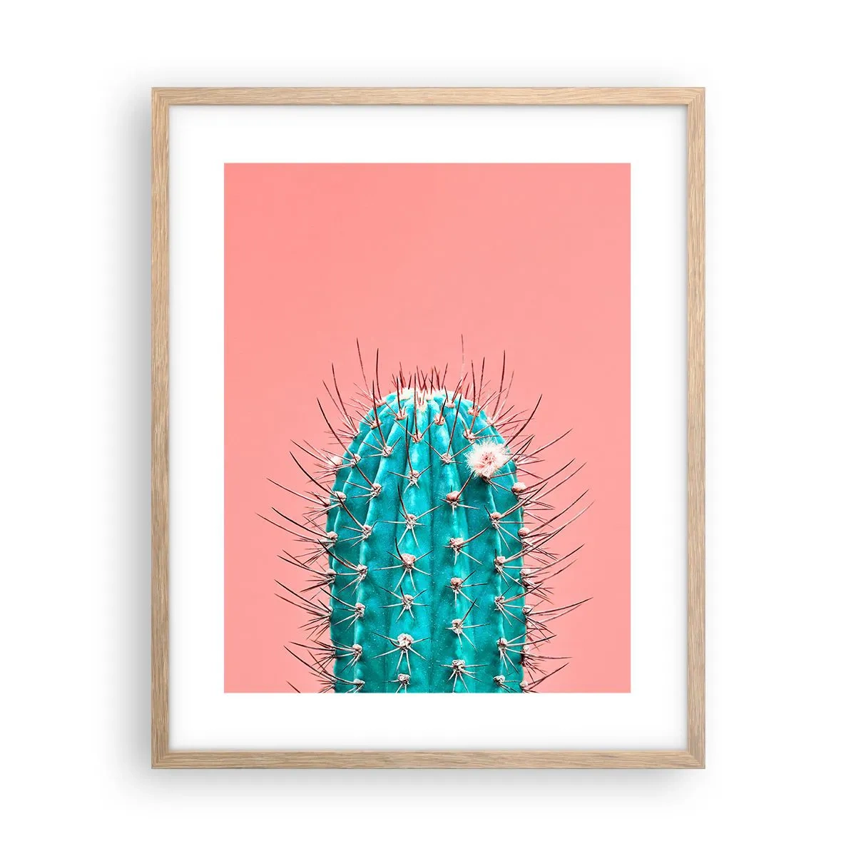 Plakat i ramme af lyst egetræ - Bare se - 40x50 cm