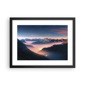 Plakat i sort ramme - Lys i dalene - 40x30 cm