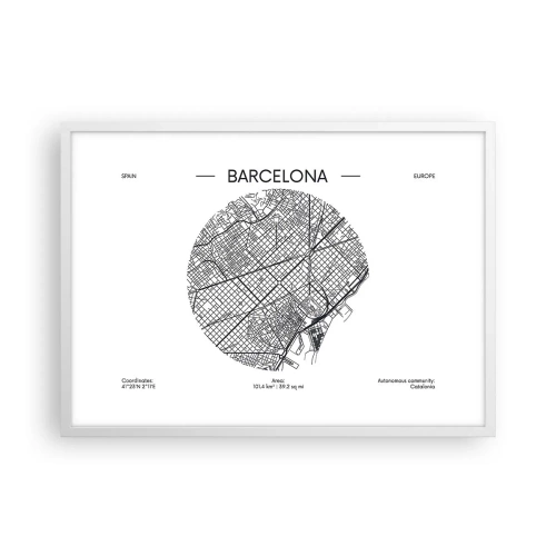 Plakat i hvid ramme - Barcelonas anatomi - 70x50 cm