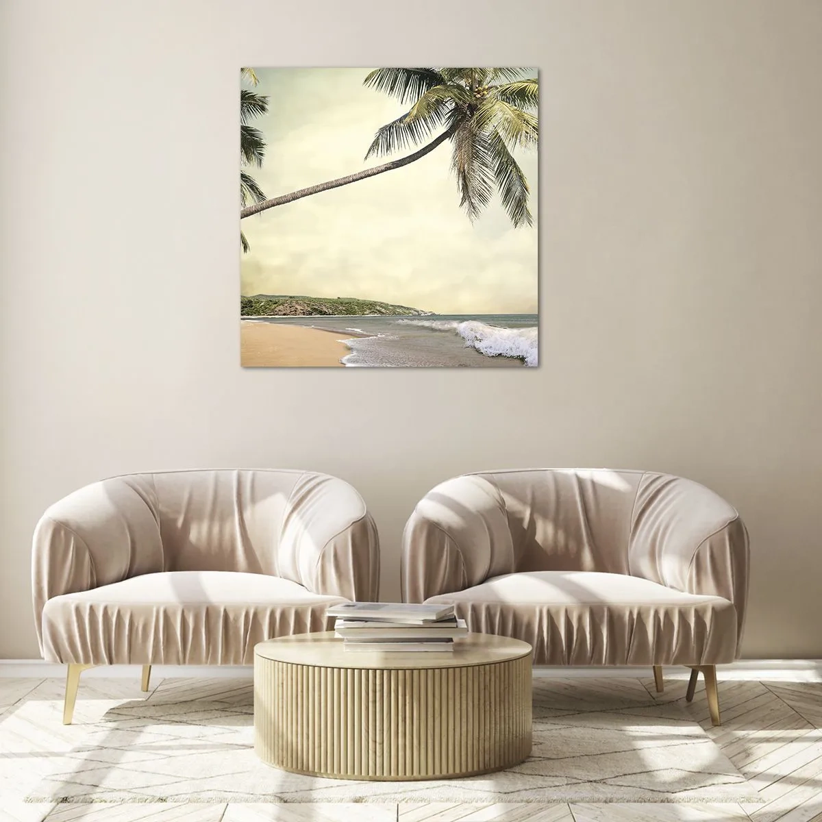 Billede på glas - En tropisk drøm - 70x70 cm