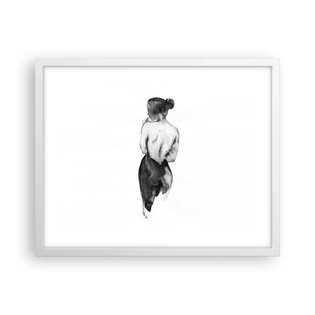 Plakat i hvid ramme - Med hende forsvinder verden - 50x40 cm