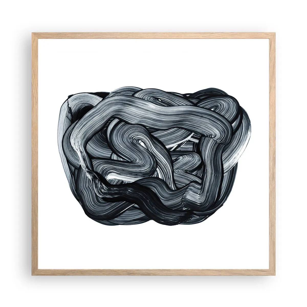 Plakat i ramme af lyst egetræ - Så enkelt er det ikke - 60x60 cm