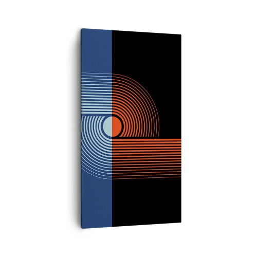 Lærredstryk - Billede på lærred - I en geometrisk omfavnelse - 45x80 cm