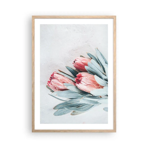 Plakat i ramme af lyst egetræ - Skammer sig over deres egen skønhed - 50x70 cm