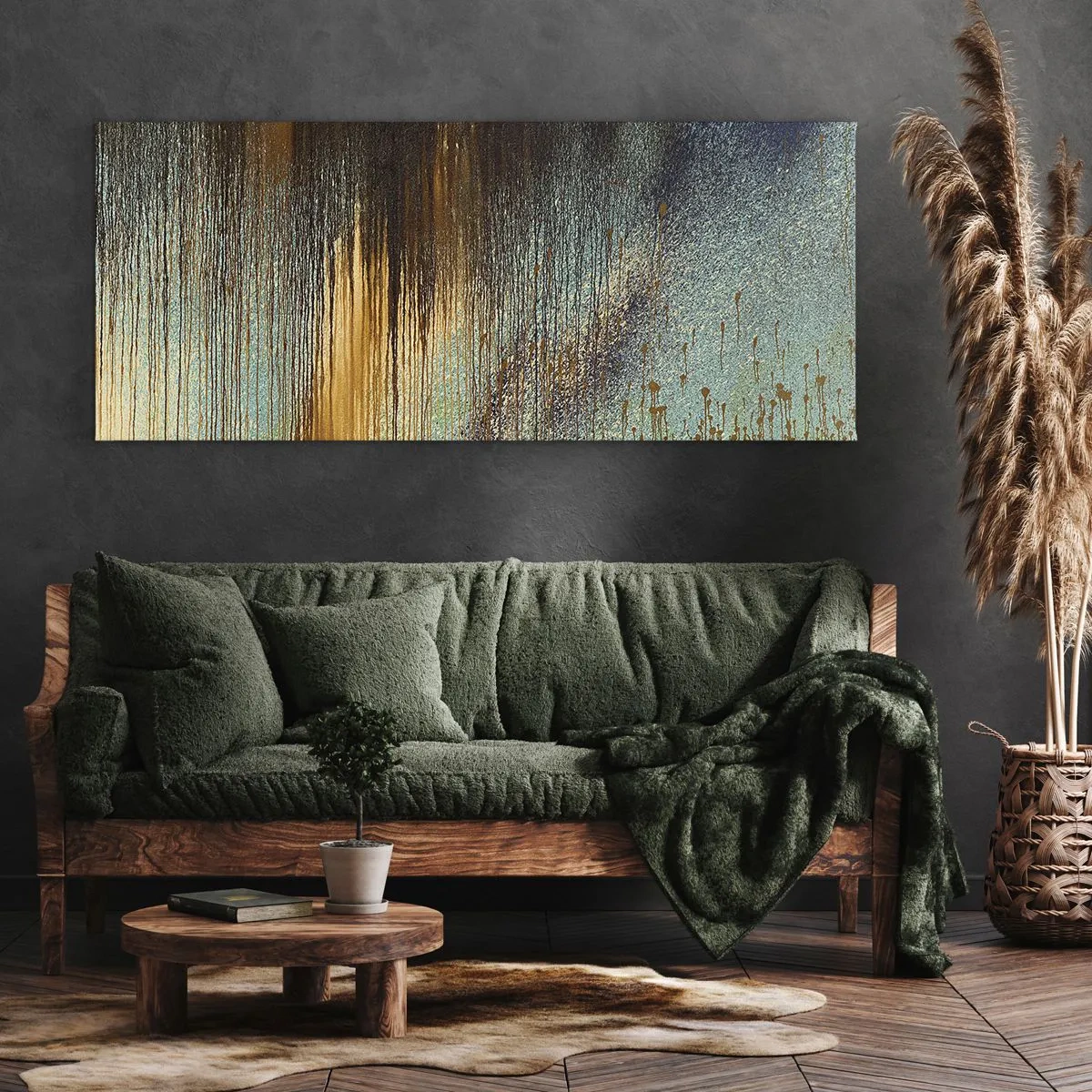 Lærredstryk - Billede på lærred - En utilsigtet farverig komposition - 100x40 cm