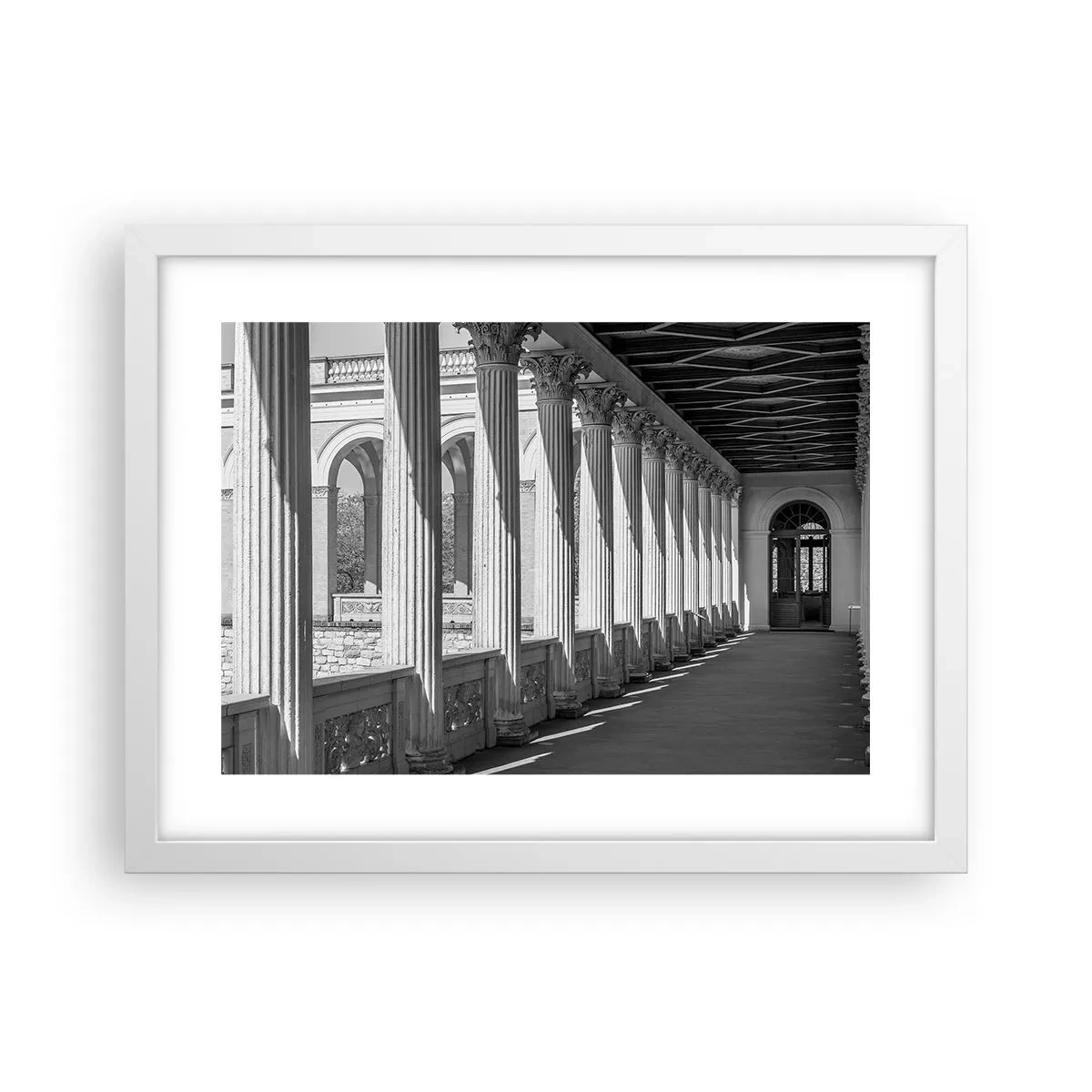 Plakat i hvid ramme - Solrig arkade - 40x30 cm