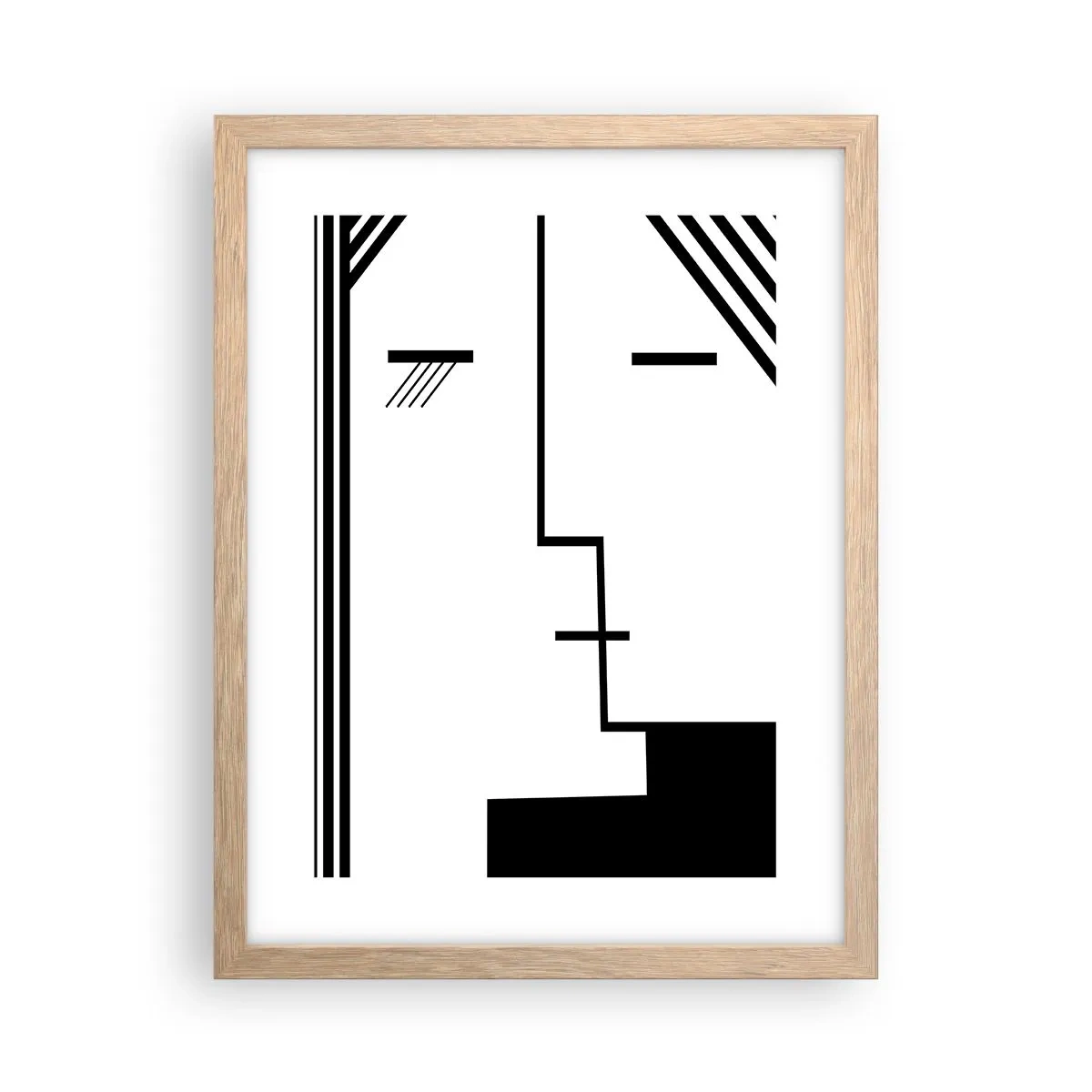 Plakat i ramme af lyst egetræ - Bare et kys - 30x40 cm