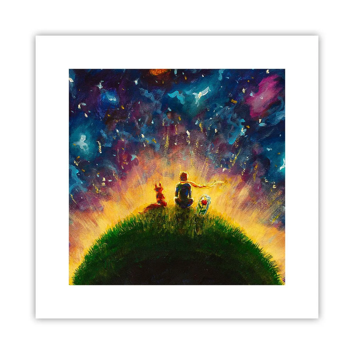 Plakat - Kærlighed og venskab - hele verden - 30x30 cm