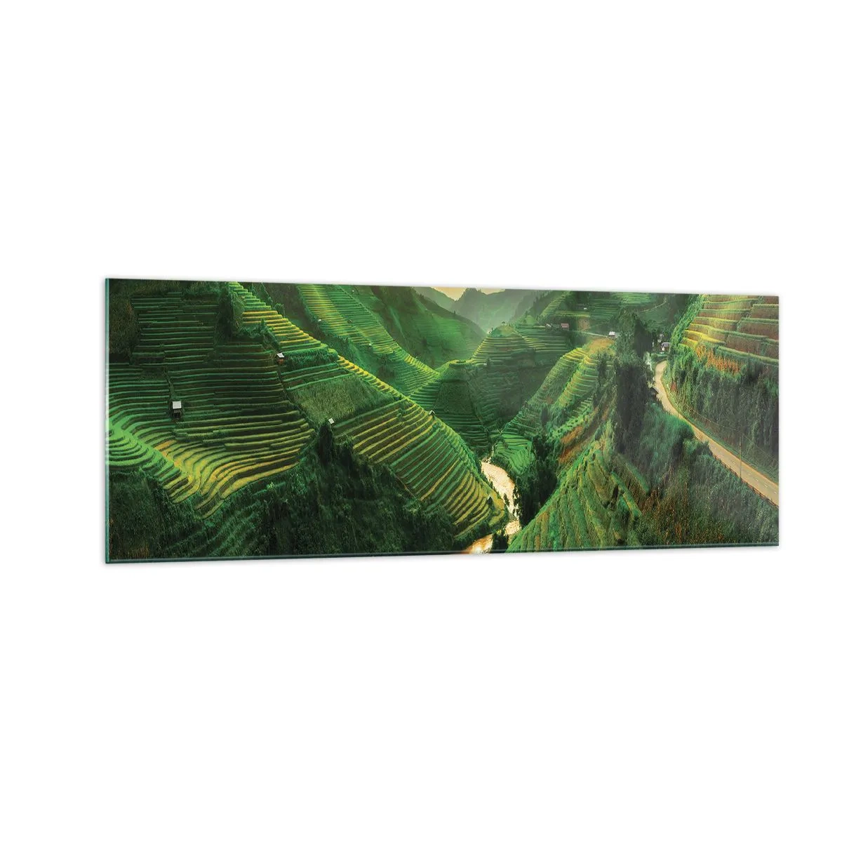 Billede på glas - Vietnamesisk dal - 140x50 cm