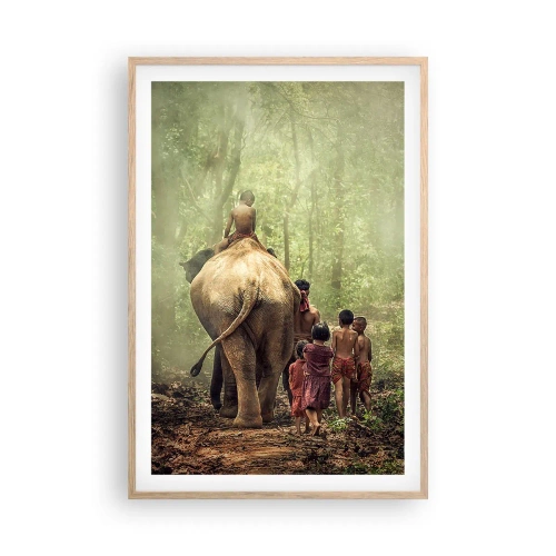 Plakat i ramme af lyst egetræ - Den nye Junglebog - 61x91 cm