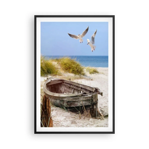 Plakat i sort ramme - Badet i vinden - 61x91 cm