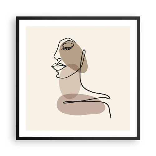 Plakat i sort ramme - Lytter til sig selv - 60x60 cm