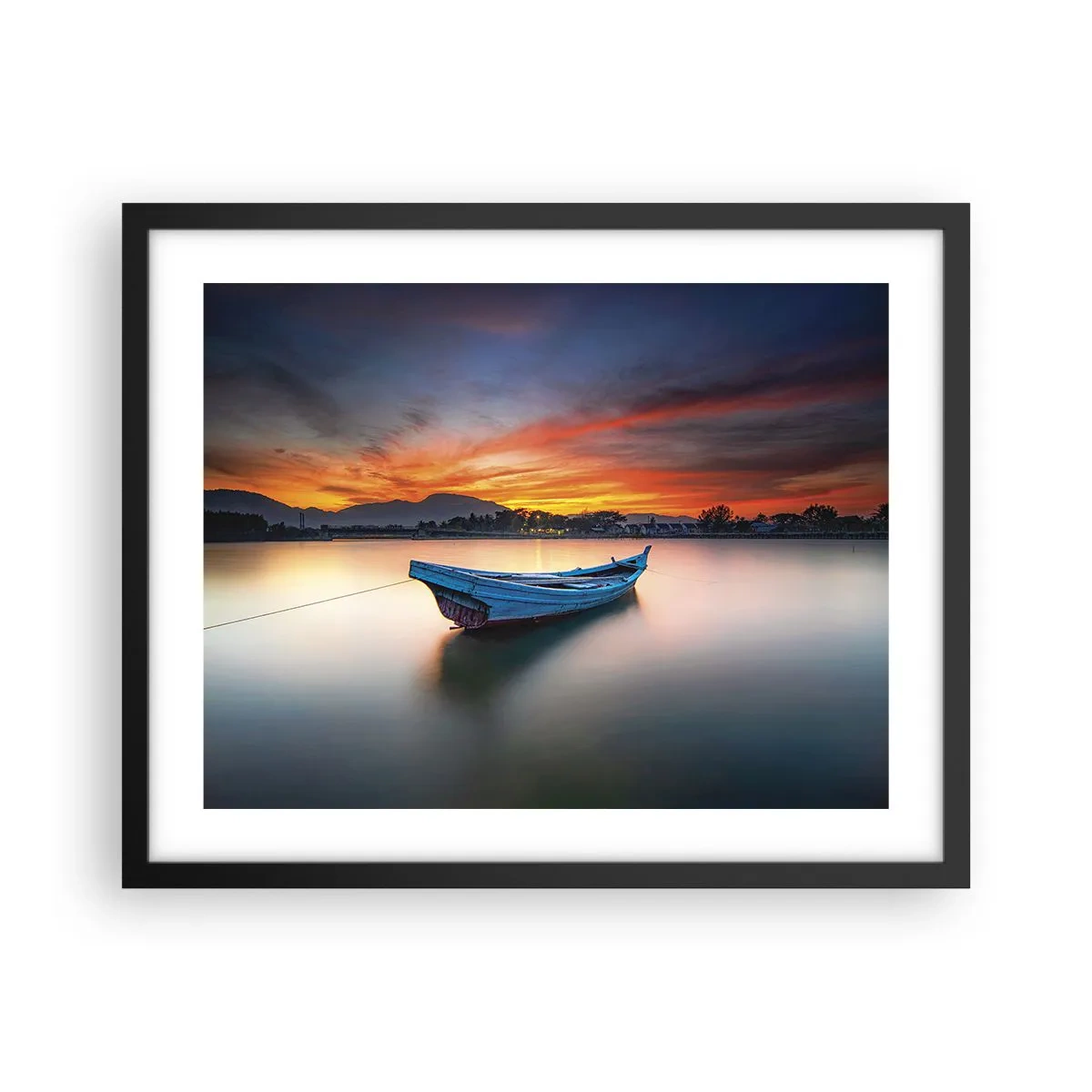 Plakat i sort ramme - En god nat er på vej - 50x40 cm