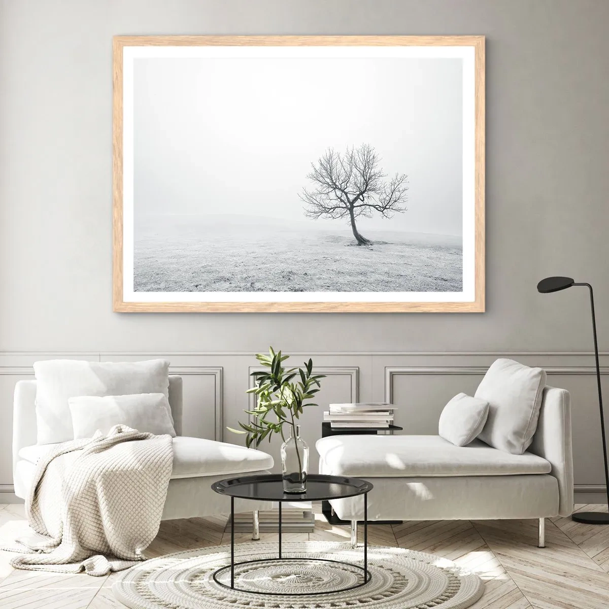 Plakat i ramme af lyst egetræ - Mod intetheden - 40x30 cm