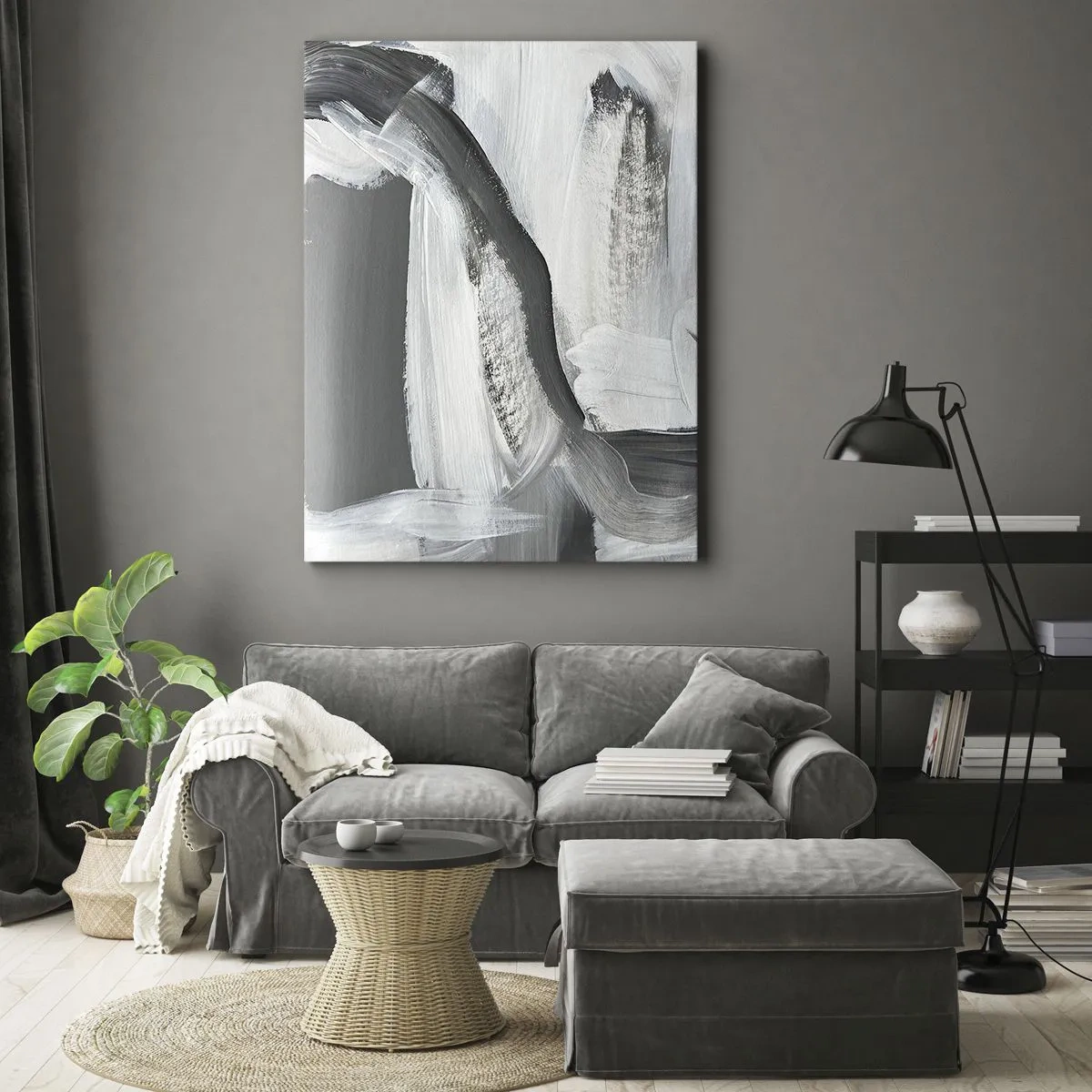 Lærredstryk - Billede på lærred - Med beslutsom bevægelse - 50x70 cm