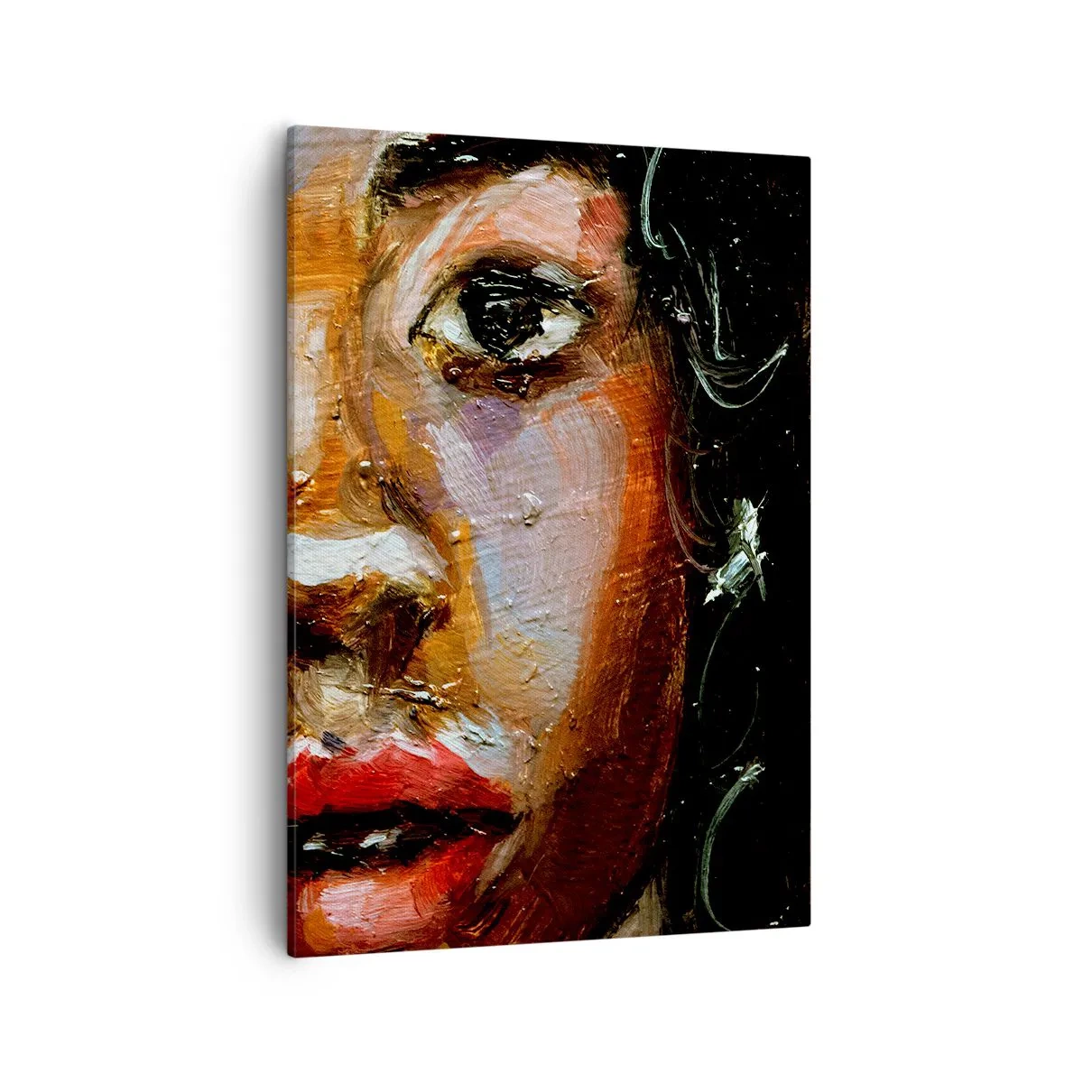 Lærredstryk - Billede på lærred - Sort og glitter - 50x70 cm