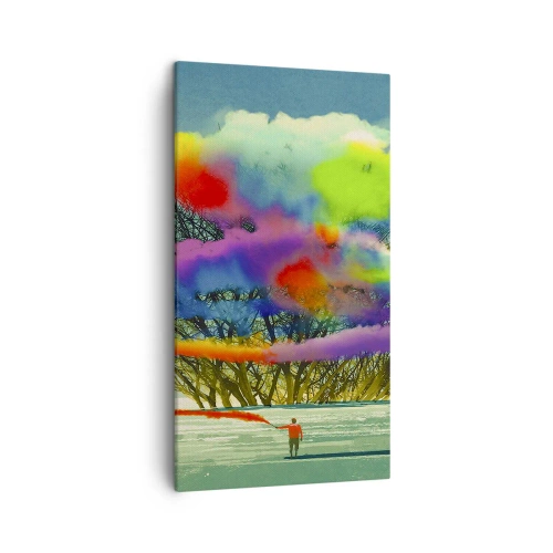 Lærredstryk - Billede på lærred - Giv liv til denne verden - 45x80 cm