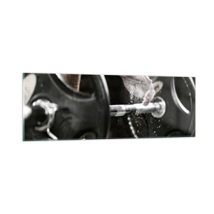 Billede på glas - Udfordringen er taget imod! - 90x30 cm