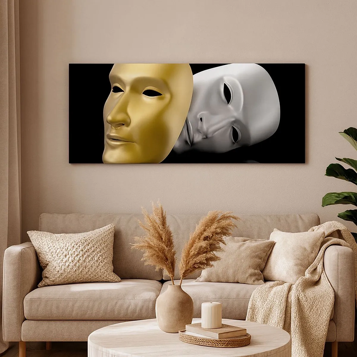 Lærredstryk - Billede på lærred - Livet er teater - 100x40 cm