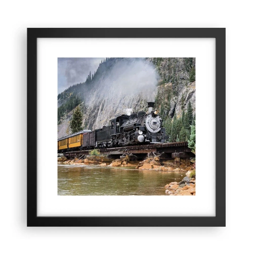 Plakat i sort ramme - Og hvorhen? Hvorhen? - 30x30 cm