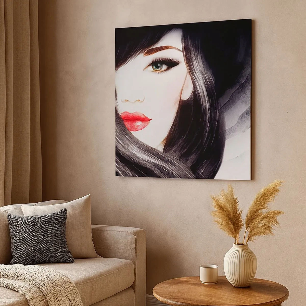 Lærredstryk - Billede på lærred - Safir blik - 30x30 cm