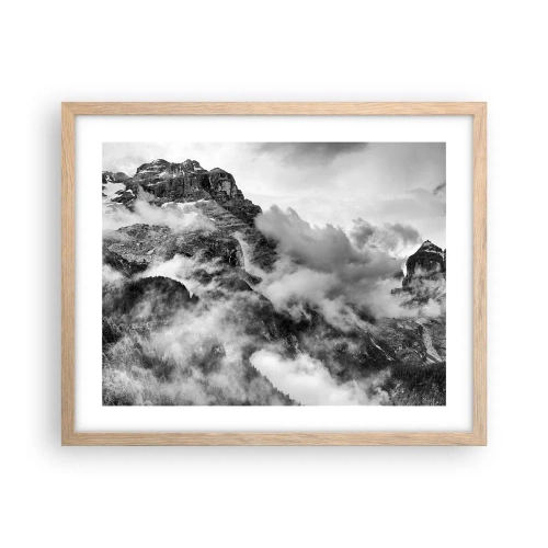 Plakat i ramme af lyst egetræ - Smukt og grusomt - 50x40 cm