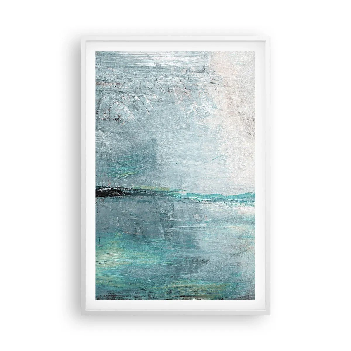 Plakat i hvid ramme - Horisontalt med blå farve - 61x91 cm