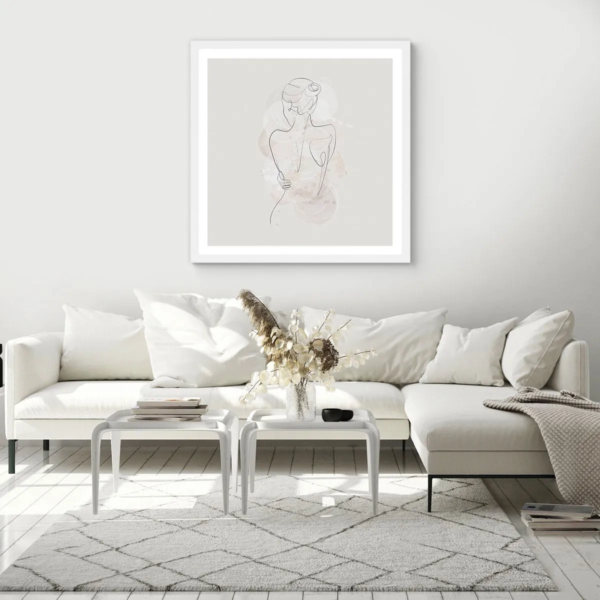 Plakat i hvid ramme - Som et følsomt instrument - 40x40 cm