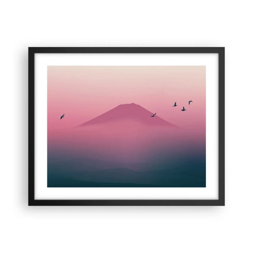 Plakat i sort ramme - Vandrer over skyerne - 50x40 cm