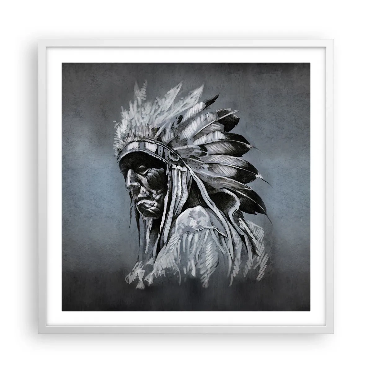 Plakat i hvid ramme - Tilbage til rødderne - 60x60 cm