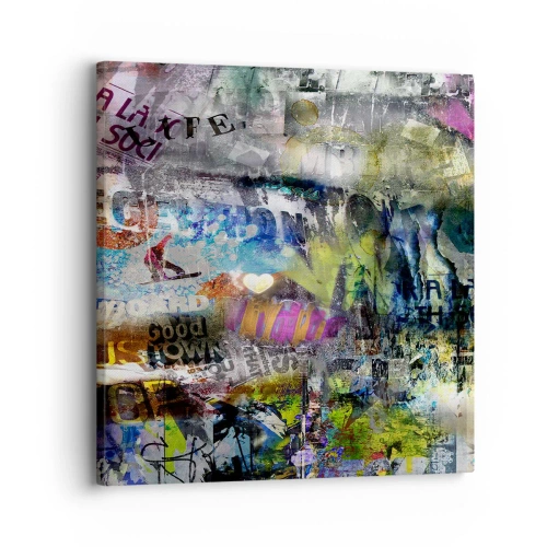 Lærredstryk - Billede på lærred - En collage af minder - 30x30 cm