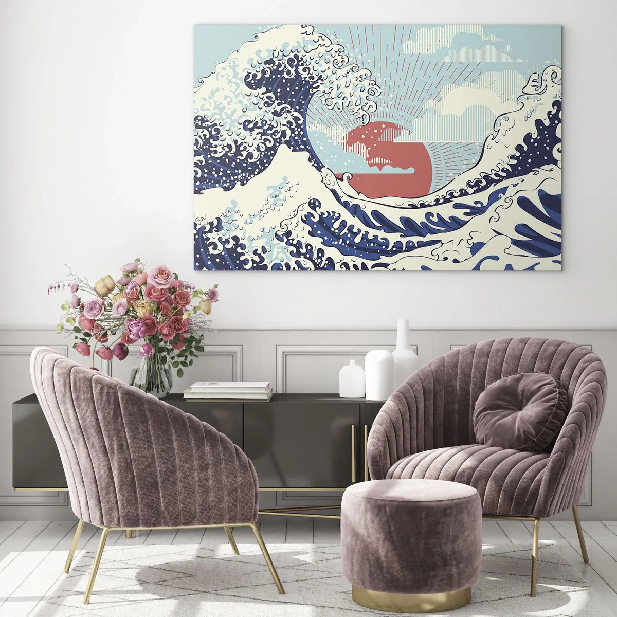 Billede på glas - Fra japanske inspirationer - 100x70 cm