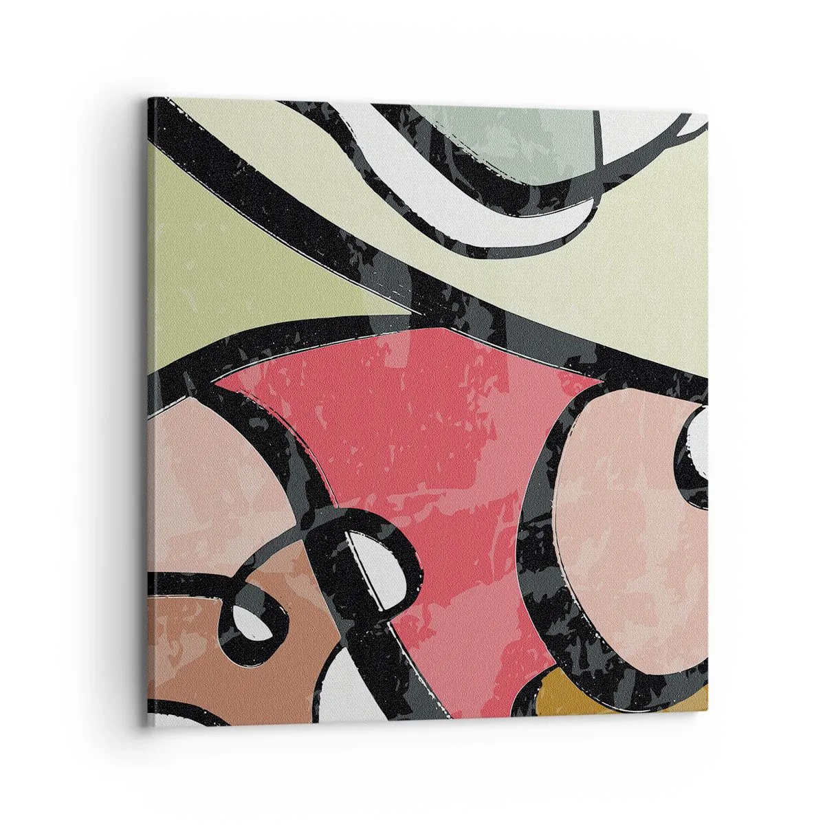 Lærredstryk - Billede på lærred - Pirouetter blandt farver - 70x70 cm