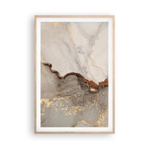 Plakat i ramme af lyst egetræ - På farvegrænsen - 61x91 cm