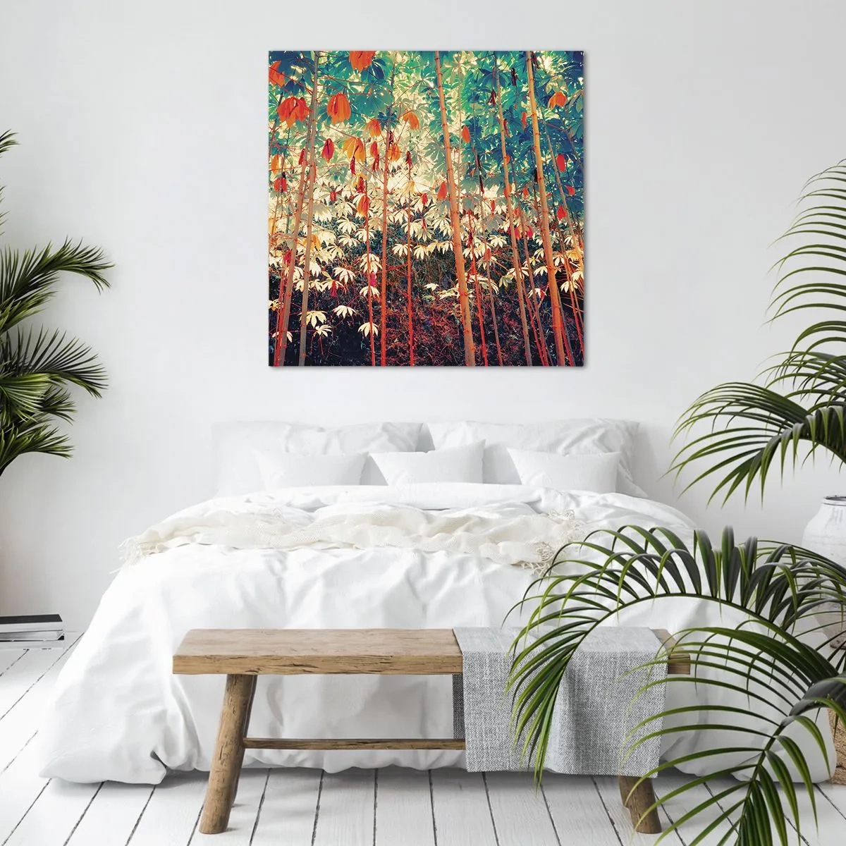 Lærredstryk - Billede på lærred - Bladenes hemmelige liv - 40x40 cm
