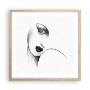 Plakat i ramme af lyst egetræ - I Lempickas stil - 50x50 cm