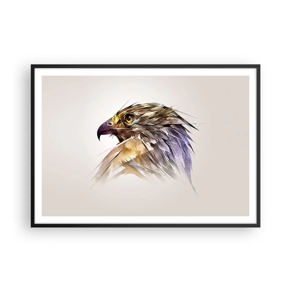 Plakat i sort ramme - Portræt af en kriger - 100x70 cm