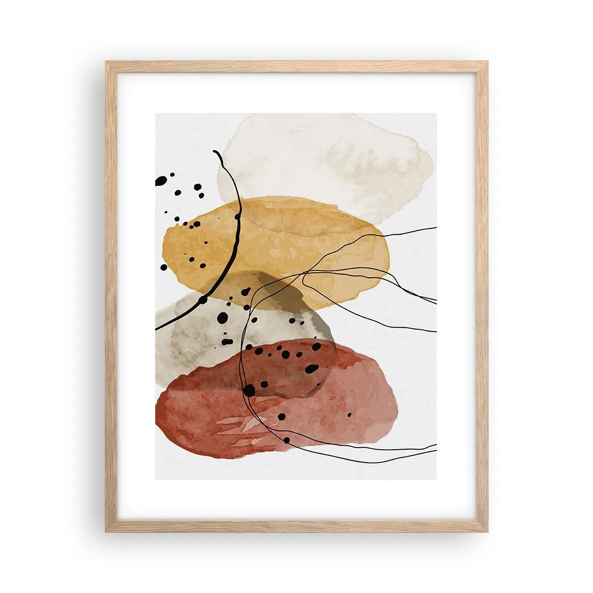Plakat i ramme af lyst egetræ - Som lys, klar luft - 40x50 cm