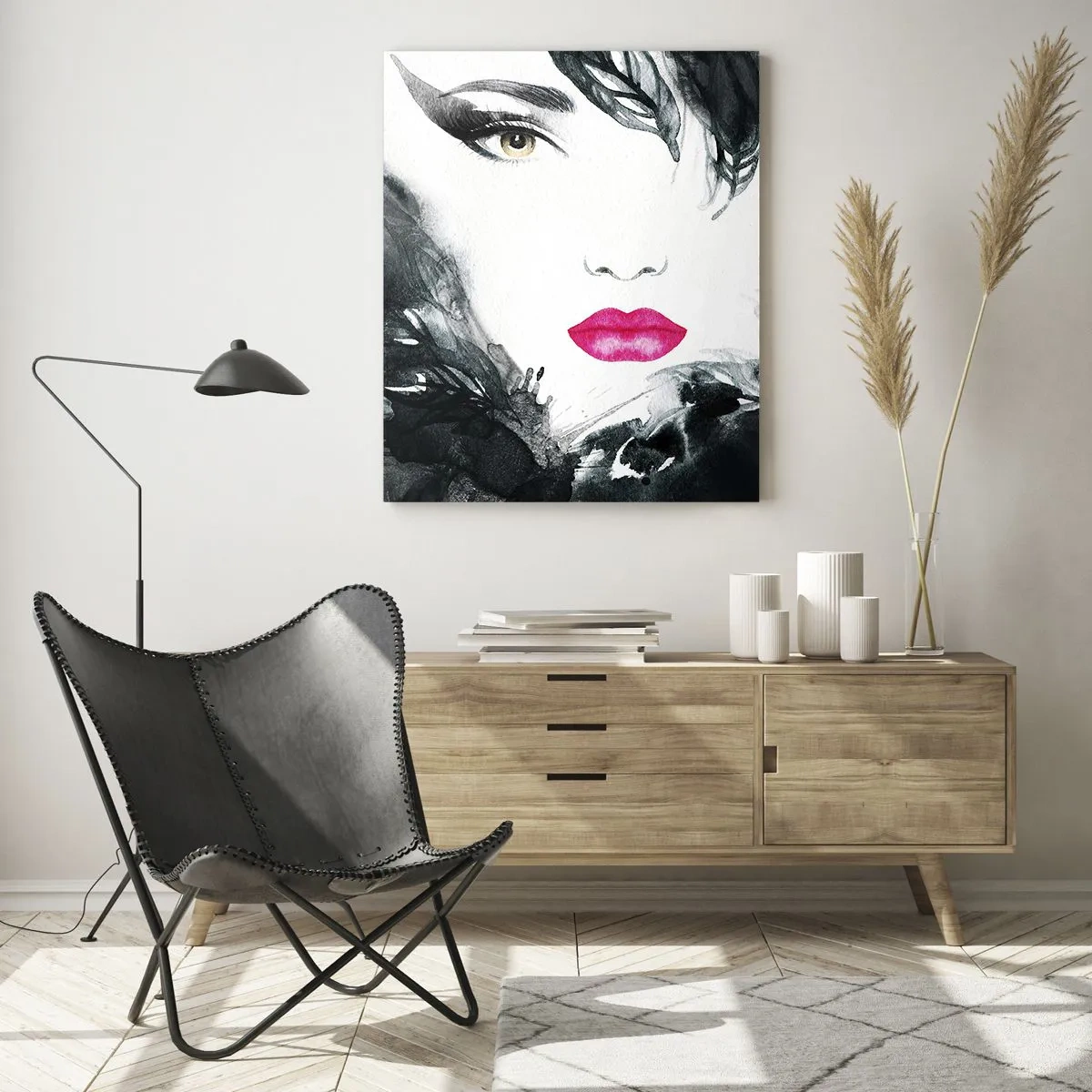 Billede på glas - OBS! Femme fatale - 50x70 cm