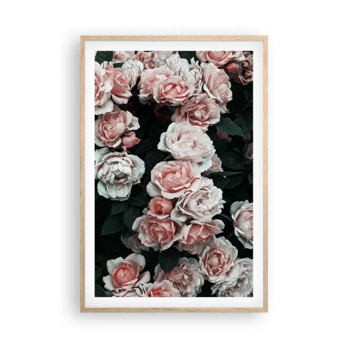 Plakat i ramme af lyst egetræ - Lyserød ansamble - 61x91 cm