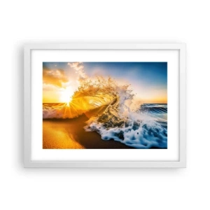 Plakat i hvid ramme - Leg på sandet - 40x30 cm