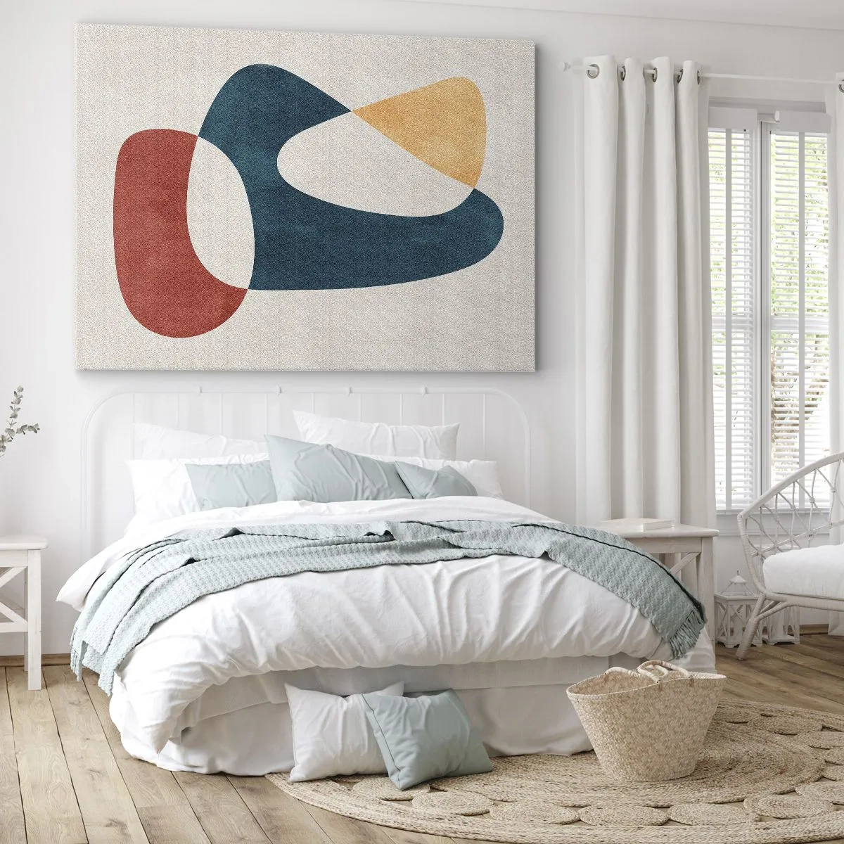 Lærredstryk - Billede på lærred - Abstrakte former i harmoniske farver - 70x50cm - Påvirkninger og metamorfoser - Moderne vægdekoration til stue og soveværelse ARTTOR
