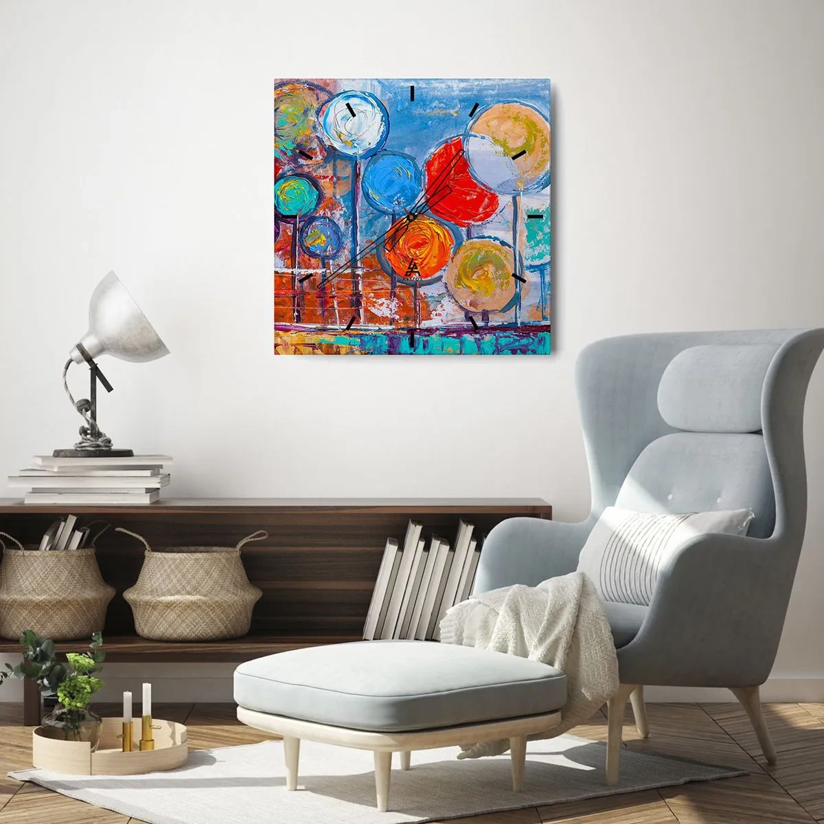 Vægur, Uret - Mirakler på en pind - 40x40 cm