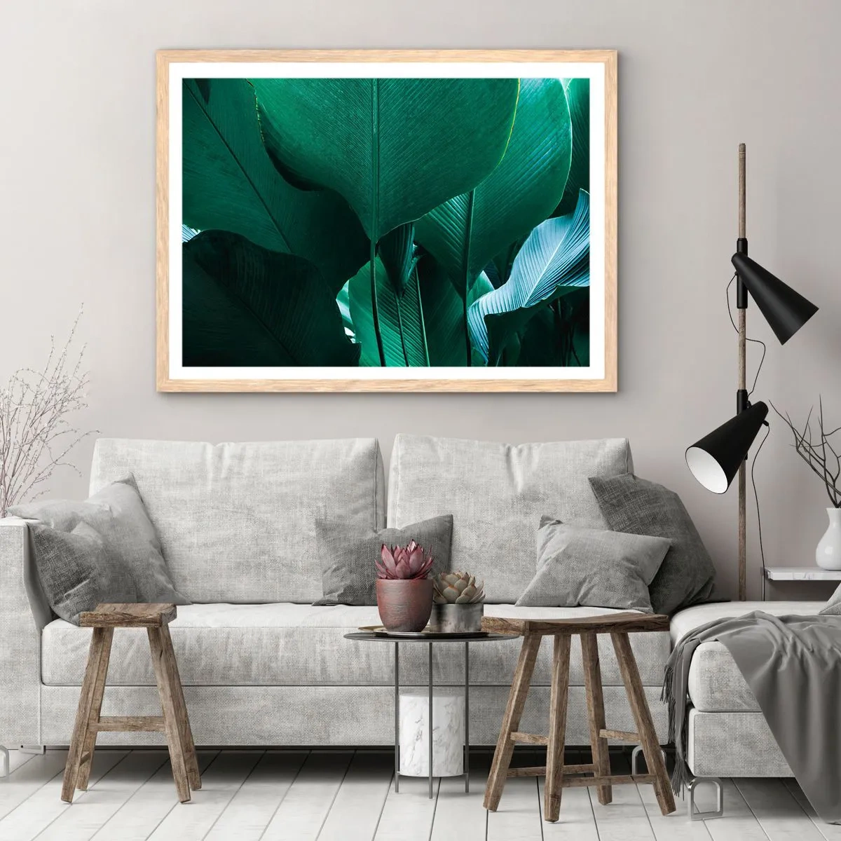 Plakat i ramme af lyst egetræ - Mod lyset - 50x40 cm